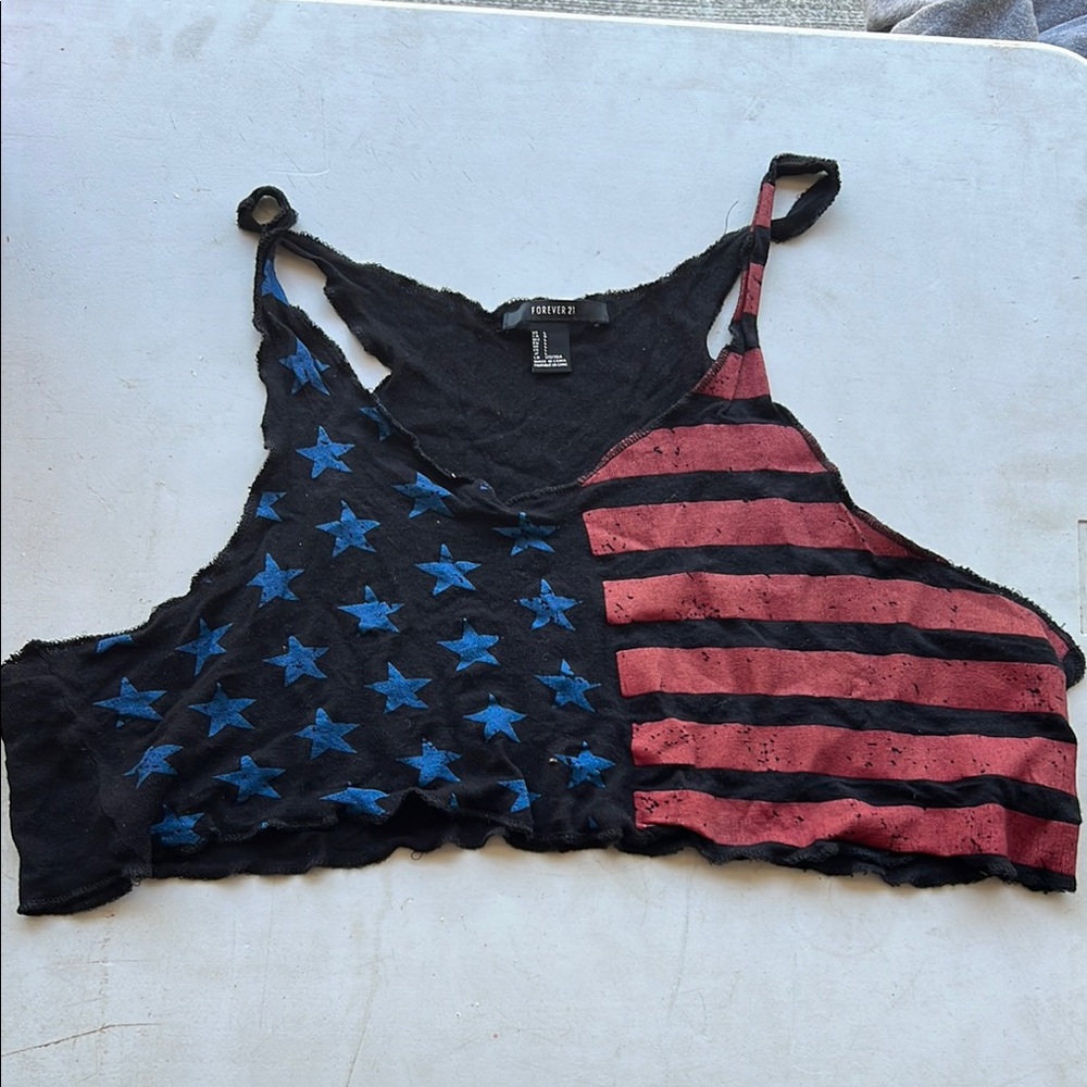 Forever 21 Black and Red Crop Top